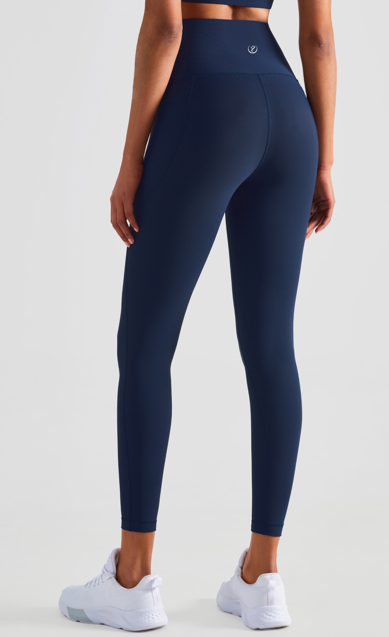 THE YOGI “Ribee“ 羅紋高腰提臀側袋褲 Yoga Wear Bottoms Leggings