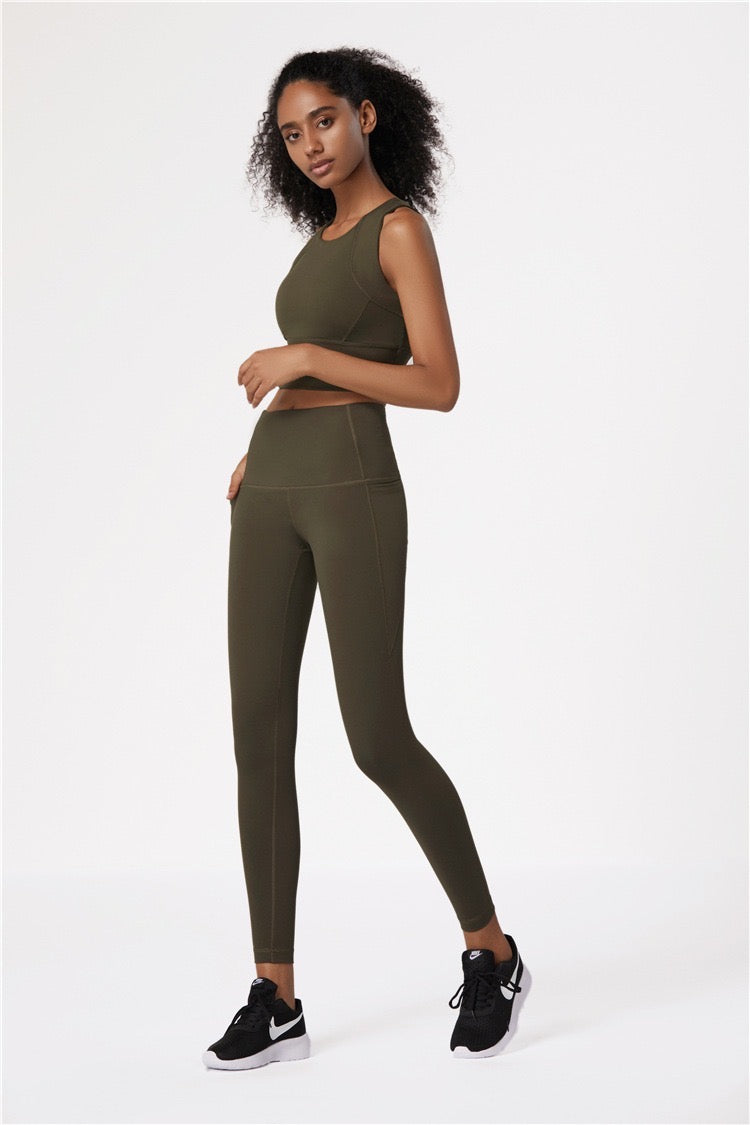 THE YOGI "Side Push" 提臀側袋九分運動瑜珈褲  Yoga Bottoms Leggings