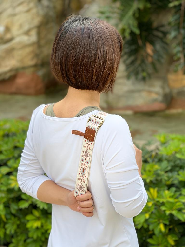 Yoga Stretch Stretching Strap Bohemian/Boho Style 民族圖案運動伸展帶瑜伽帶 米色 Beige