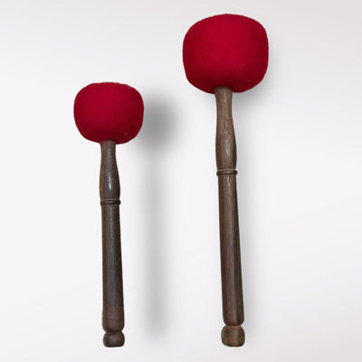 紅色尼泊爾頌缽毛氈鼓棒 Singing Bowl Wool felt mallet | Drum Stickl | Handmade woolen striker for Singing bowl and Gongs RED